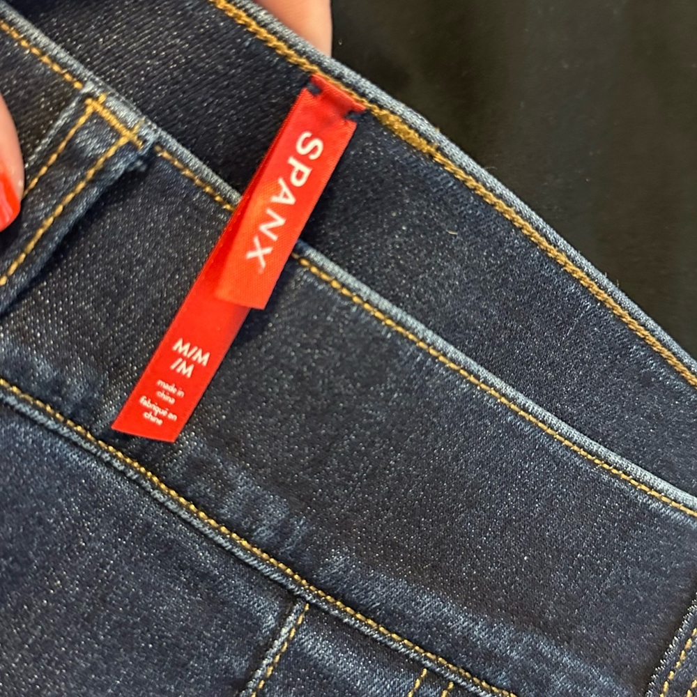 Spanks Pull On Dark Flare Denim Trouser Jean M Medium Excellent